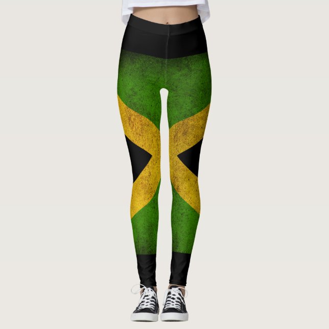 Jamaica Flag - Proud Jamaicans - Yoga Leggins Leggings (Front)