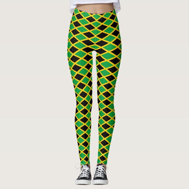 Jamaica Flag - Proud Jamaicans - Yoga Leggins Leggings (Front)
