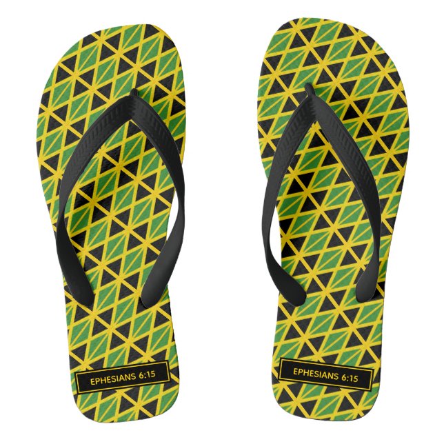 JAMAICA FLAG Scripture Carnival Personalised Flip Flops (Footbed)