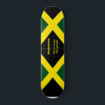 Jamaica flag skateboards<br><div class="desc">skateboards designed with the flag of jamaica and words of the jamaican motto</div>
