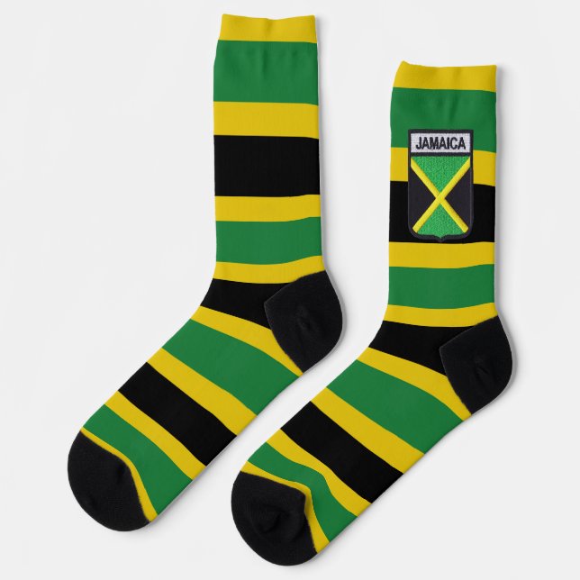 Jamaica Flag Socks Proud Jamaicans Rasta Roots (Left)