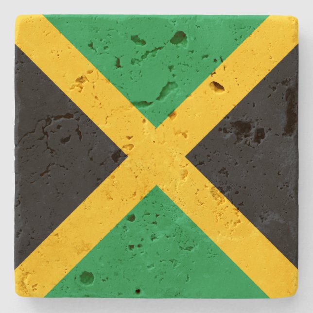 Jamaica Flag Stone Coaster (Front)