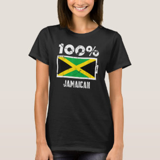 Jamaica Flag Support 100 Jamaican Battery Power T-Shirt