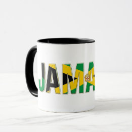 Jamaica Flag Text | Caribbean Pride Design Mug