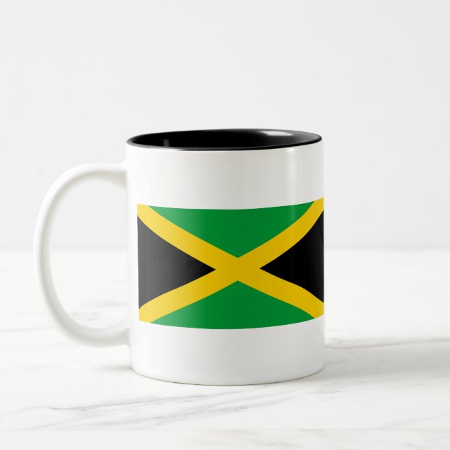Jamaica Flag Two-Tone Coffee Mug (Left)