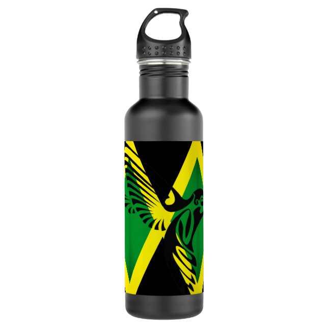 Jamaica Flag with Hummingbird 02 710 Ml Water Bottle (Front)