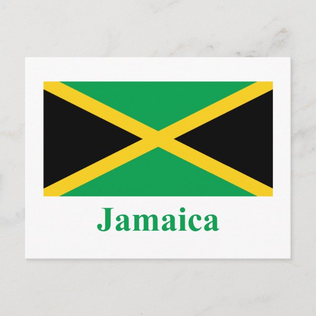 Jamaica Flag with Name Postcard (Front)