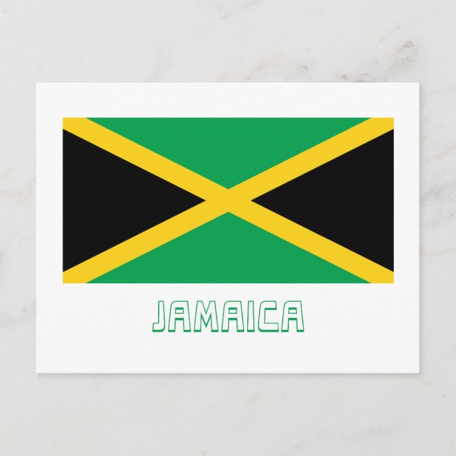 Jamaica Flag with Name Postcard (Front)