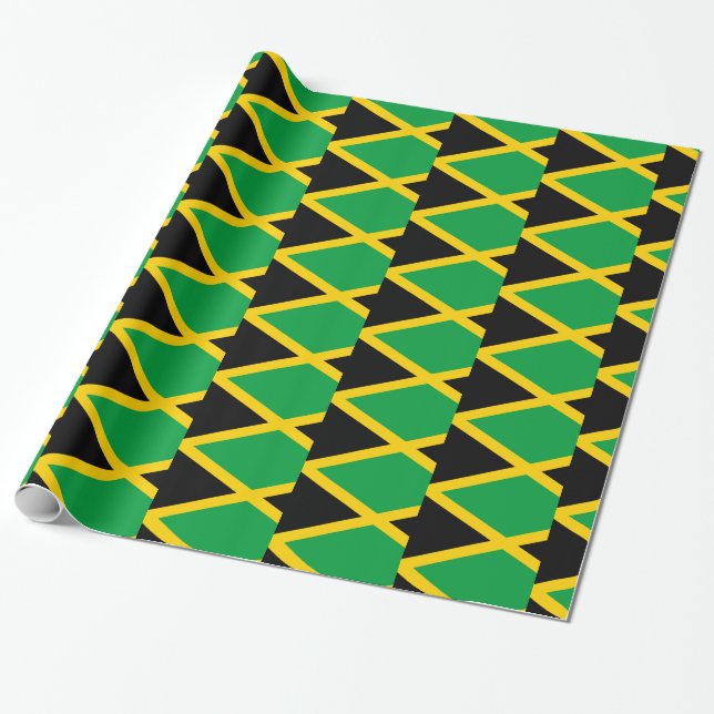 Jamaica Flag Wrapping Paper (Unrolled)