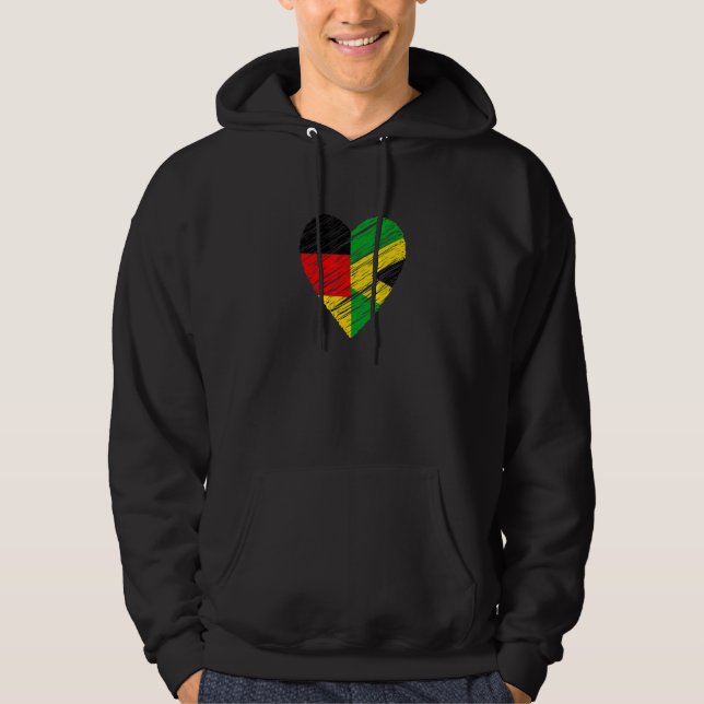 Jamaica Germany Heart German Flag Jamaican Flag Lo Hoodie (Front)