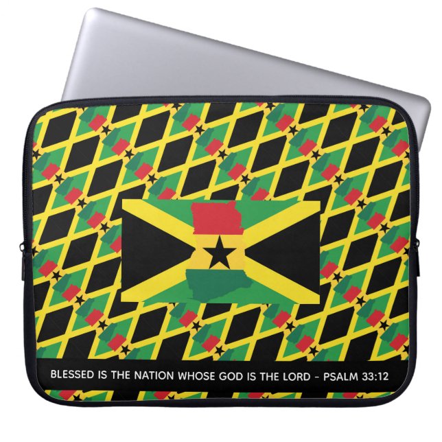 JAMAICA GHANA Dual Heritage Personalised Computer Laptop Sleeve (Front)
