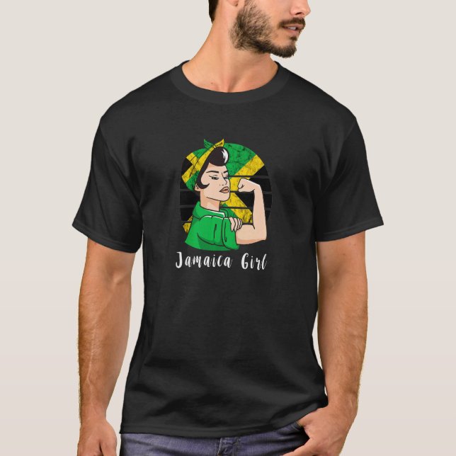 Jamaica Girls Pride Jamaican Roots Freedom Fight P T-Shirt (Front)