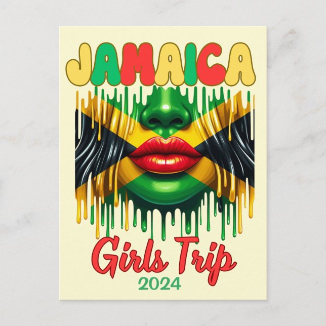 Jamaica Girls Trip 2024 Tropical Beach Getaway Postcard (Front)
