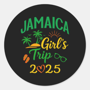 Jamaica Girls Trip 2025-cool Caribbean Vacation Ma Classic Round Sticker