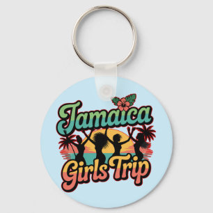 Jamaica Girls Trip Squad 2025 Tropical Vibes Key Ring