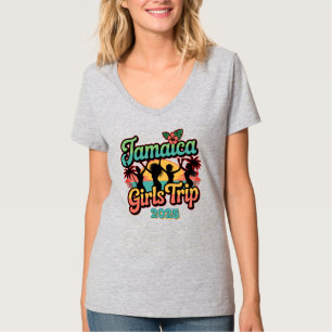 Jamaica Girls Trip Squad 2025 Tropical Vibes T-Shirt