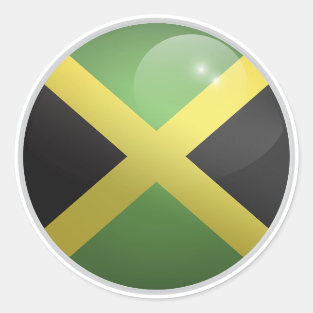 Jamaica Glossy Circle Flag Classic Round Sticker (Front)