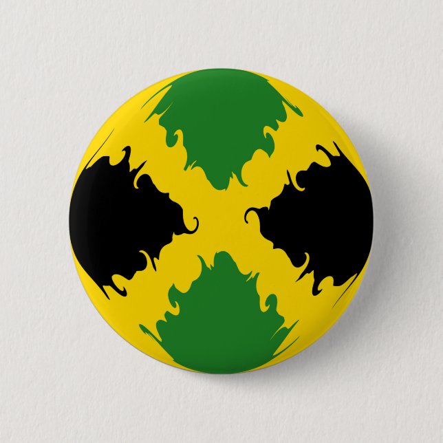 Jamaica Gnarly Flag 6 Cm Round Badge (Front)