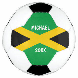 Jamaica Green Black & Gold Jamaican Flag  Football