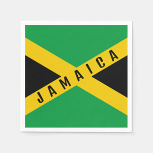 Jamaica Green Black & Gold Jamaican Flag  Napkin