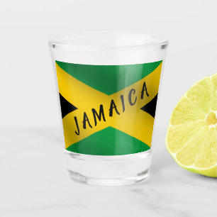 Jamaica Green Black & Gold Jamaican Flag  Shot Glass