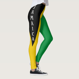 Jamaica Green Gold & Black Jamaican Flag  Leggings