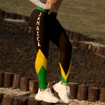 Jamaica Green Gold & Black Jamaican Flag  Leggings<br><div class="desc">Black,  green and gold Jamaica Jamaican flag leggings.  White customisable side leg text.  Great for gym / workout / sports.</div>