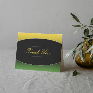 Jamaica Green Gold Caribbean Elegant  Thank You Card