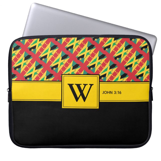 JAMAICA GRENADA Bible Monogram Christian Laptop Laptop Sleeve (Front)