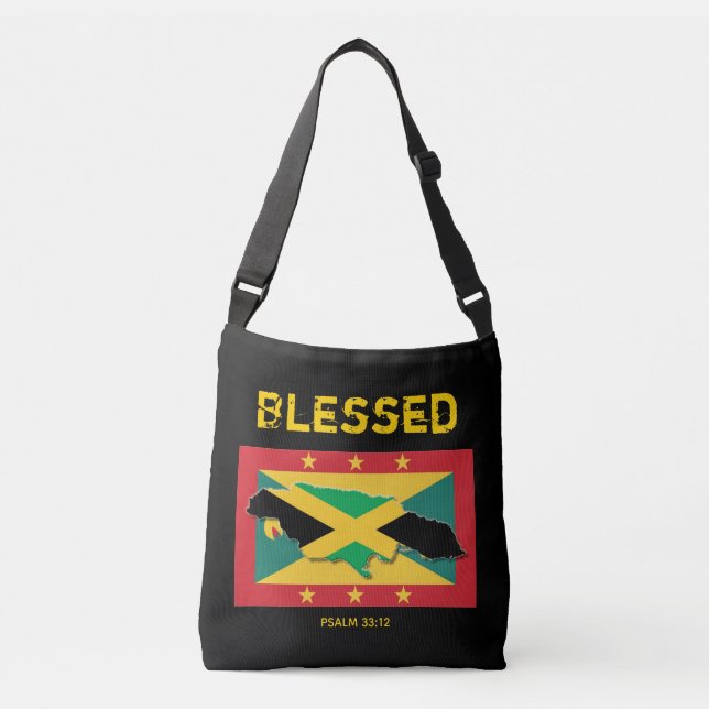 JAMAICA GRENADA Dual Heritage Christian Scripture Crossbody Bag (Front)