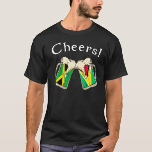 Jamaica Guayana Flag Cheers Beer Grown Patriot Cou T-Shirt