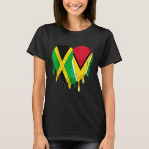 Jamaica Guayana Flag Heart Citizen Grown Patriot C T-Shirt