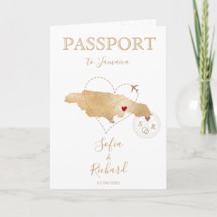 Jamaica Heart Destination Wedding Passport Invita Invitation