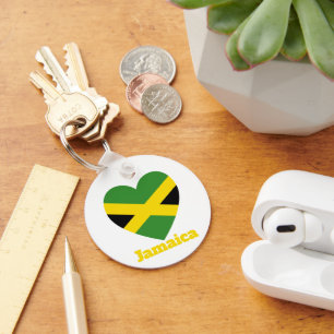 Jamaica Heart Flag Key Ring