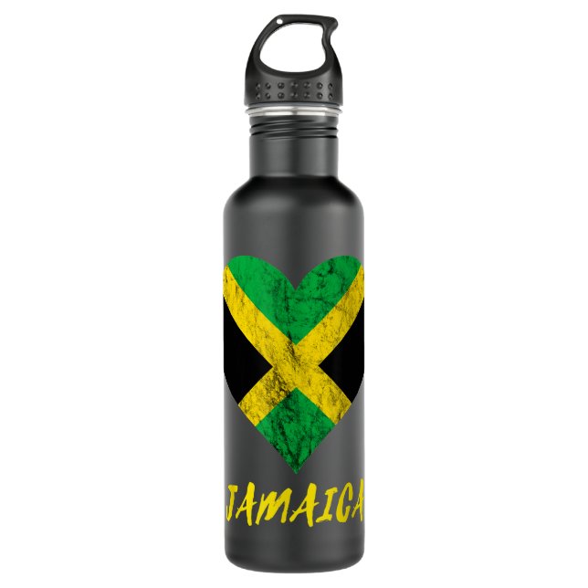 Jamaica Heart Jamaican Roots Jamaica Trip Jamaican 710 Ml Water Bottle (Front)