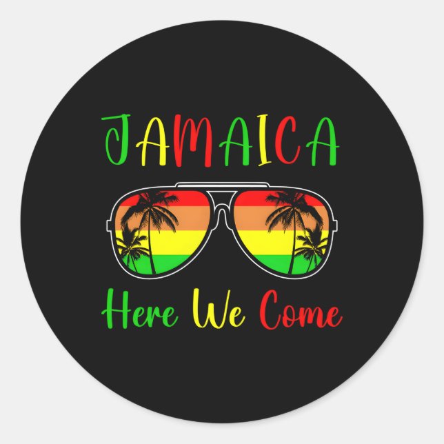 Jamaica Here We Come 2023 2024 Jamaican Travel Vac Classic Round Sticker (Front)