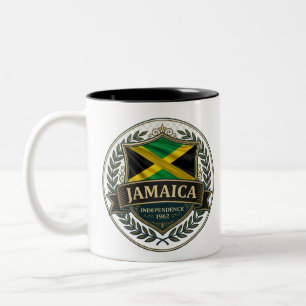 Jamaica Heritage Crest Caribbean Pride Two-Tone Coffee Mug