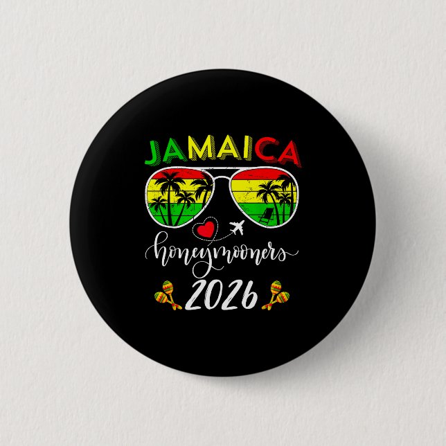 Jamaica Honeymoon 2026 Couple Summer Vacation Matc 6 Cm Round Badge (Front)