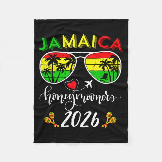Jamaica Honeymoon 2026 Couple Summer Vacation Matc Fleece Blanket (Front)