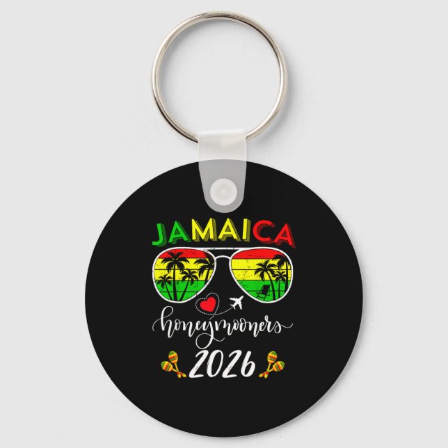 Jamaica Honeymoon 2026 Couple Summer Vacation Matc Key Ring (Front)