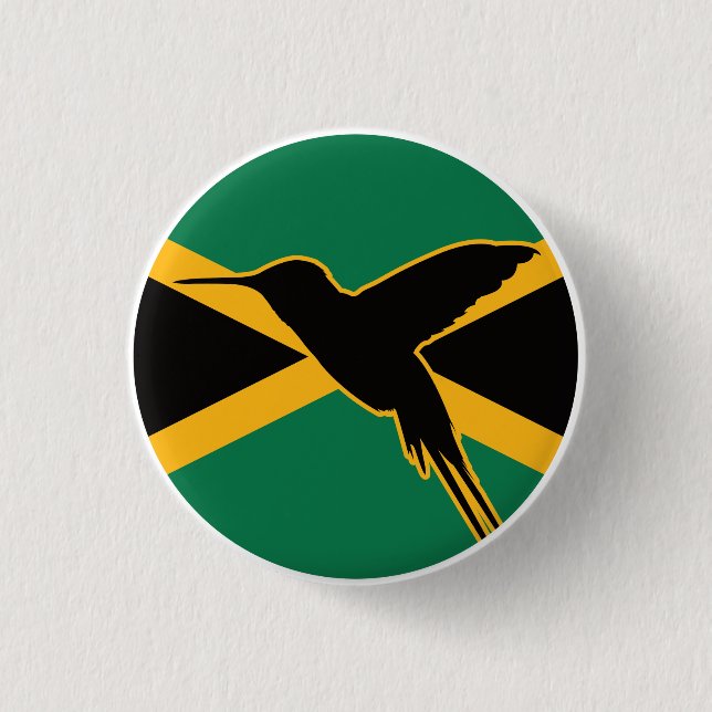 Jamaica Hummingbird Jamaican National Animal Flag 3 Cm Round Badge (Front)
