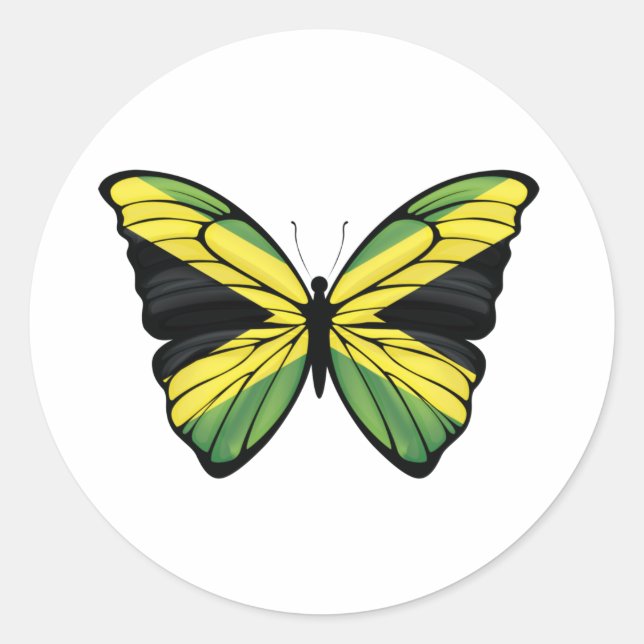 Jamaica Hypolimnas Butterfly Classic Round Sticker (Front)