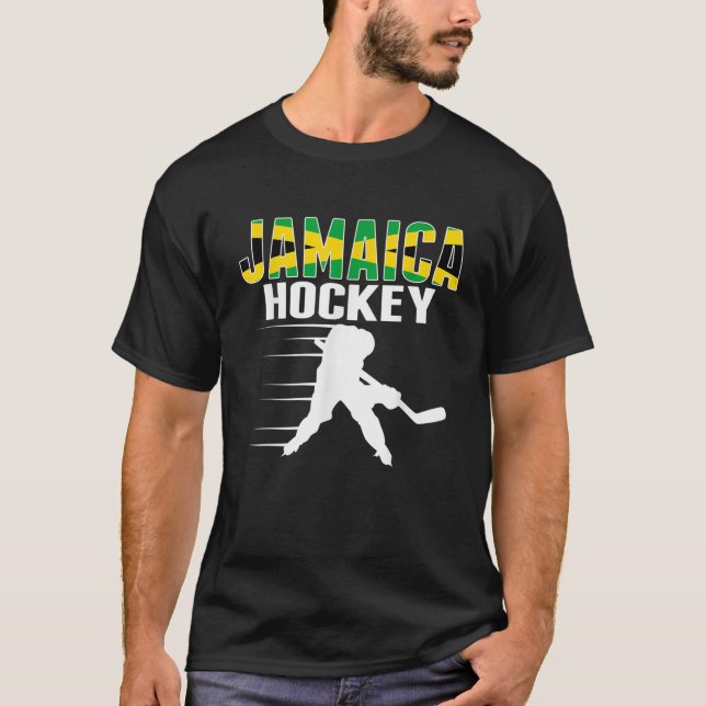 Jamaica Ice Hockey Fan Jersey Jamaican Hockey Team T-Shirt (Front)
