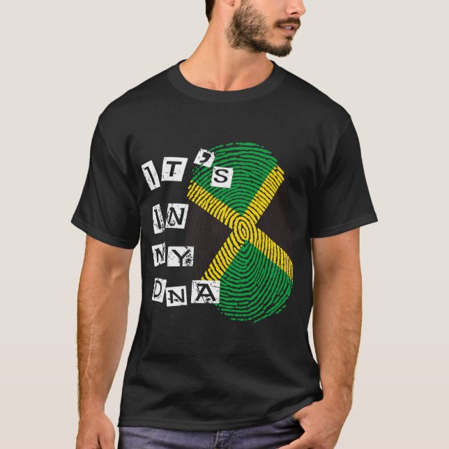 Jamaica In My DNA Proud Jamaican Flag Jamaican Boy T-Shirt (Front)