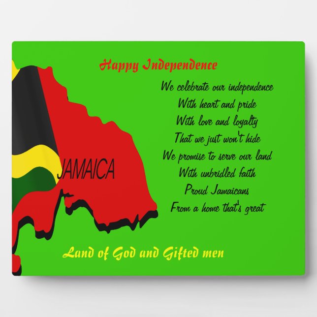 Jamaica independence day plaque (Front)