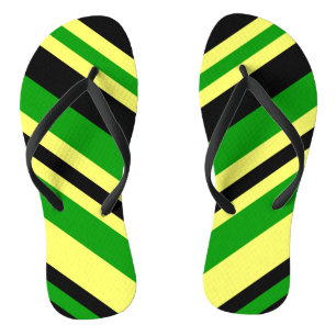 Jamaica Inspired Stripes Flip Flops