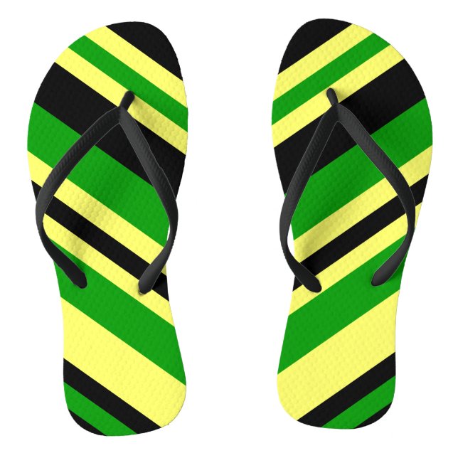 Jamaica Inspired Stripes Flip Flops (Footbed)