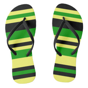 Jamaica Inspired Stripes Flip Flops