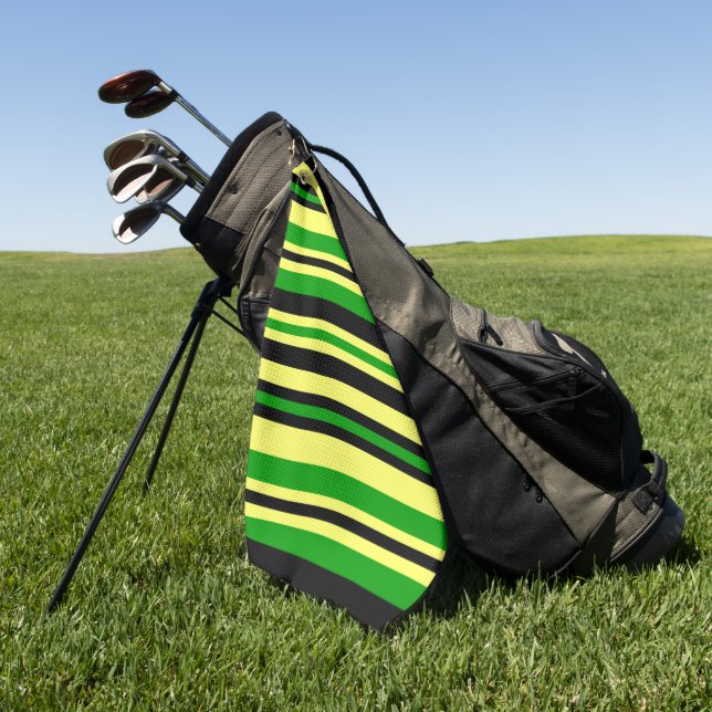 Jamaica Inspired Stripes Golf Towel (Green)