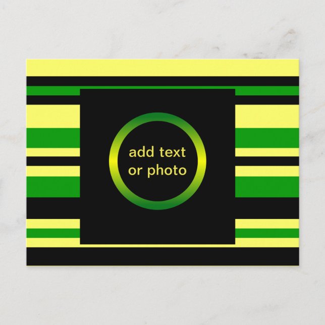 Jamaica Inspired Stripes Postcard (Front)
